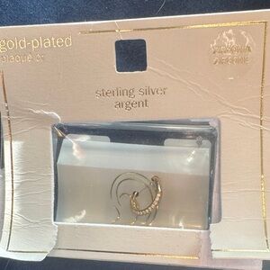 Gold-Plated Sterling Silver Earrings with Zirconia Accents